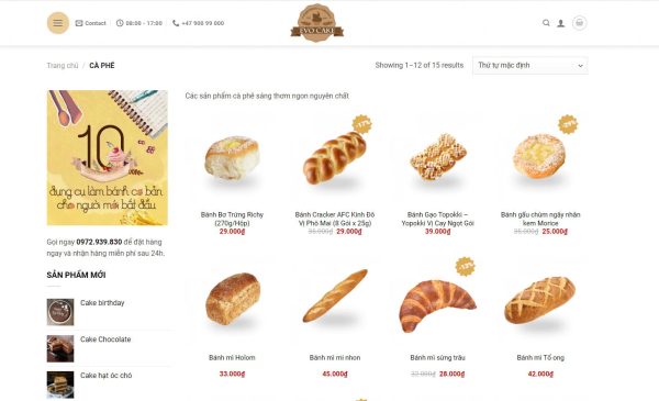 Theme wordpress bán bánh ngọt 01