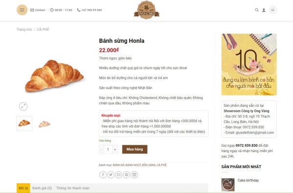 Theme wordpress bán bánh ngọt 01