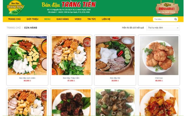 Theme wordpress bán bún đậu