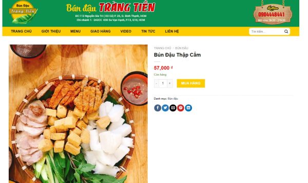 Theme wordpress bán bún đậu