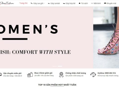 Theme WordPress Flatsome bán giày nữ