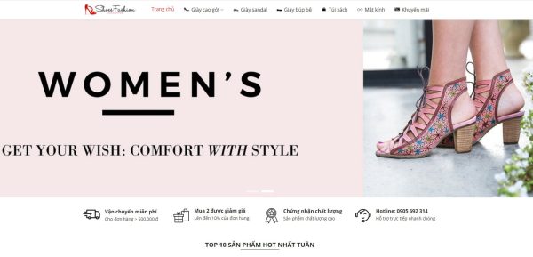 Theme WordPress Flatsome bán giày nữ