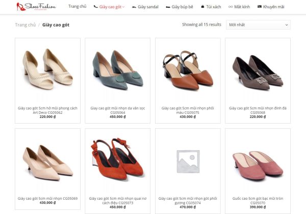 Theme WordPress Flatsome bán giày nữ
