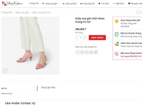 Theme WordPress Flatsome bán giày nữ