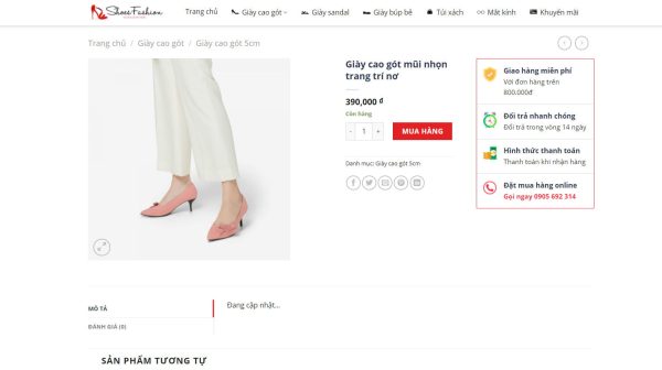 Theme WordPress Flatsome bán giày nữ