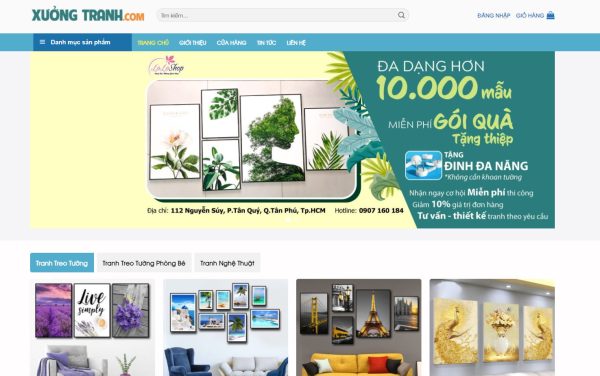 Theme wordpress Flatsome bán tranh