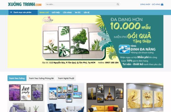 Theme wordpress Flatsome bán tranh