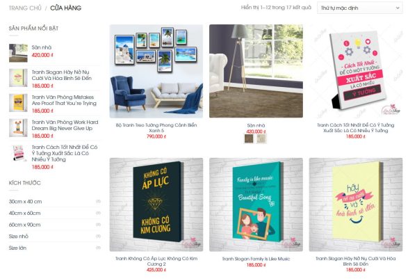 Theme wordpress Flatsome bán tranh