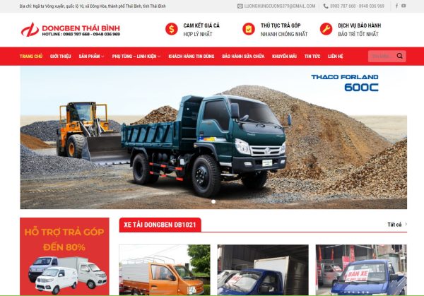 Theme wordpress flatsome bán xe tải