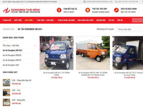 Theme wordpress flatsome bán xe tải