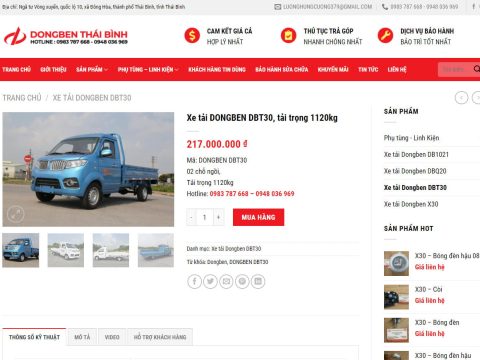 Theme wordpress flatsome bán xe tải