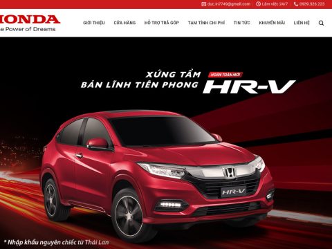Theme wordpress bán xe honda