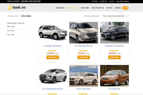 Theme wordpress dịch vụ cho thuê xe 01