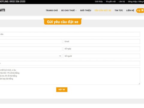 Theme wordpress dịch vụ cho thuê xe 01