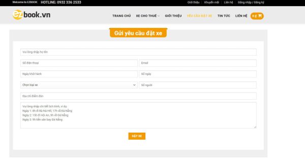 Theme wordpress dịch vụ cho thuê xe 01