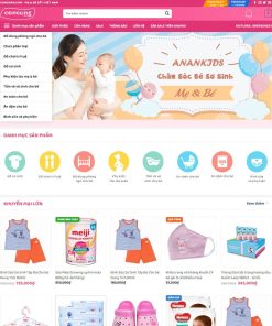Theme wordpress bách hóa 04 - đồ trẻ em, mẹ và bé giống con cưng