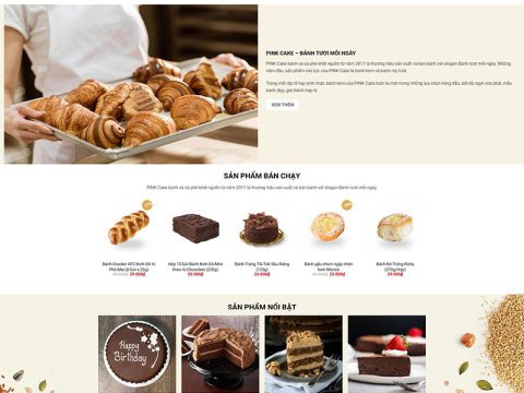 Theme wordpress bán bánh ngọt 01