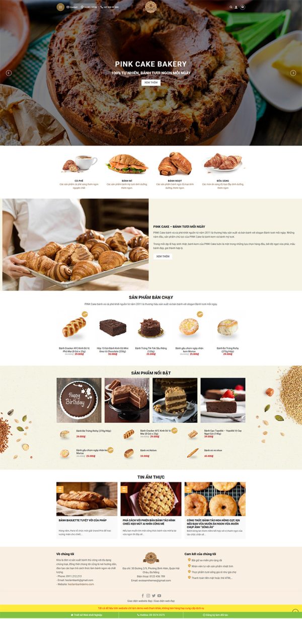 Theme wordpress bán bánh ngọt 01