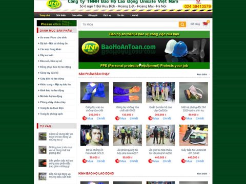 Theme wordpress bán đồ bảo hộ dạng cổ điển