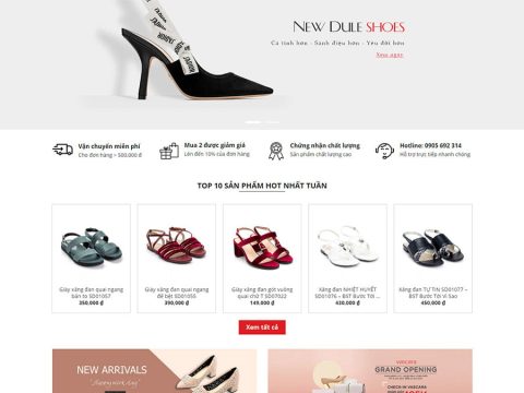 Theme WordPress Flatsome bán giày nữ