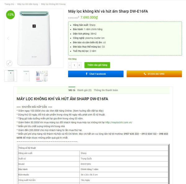 Theme wordpress bán máy lọc nước 01