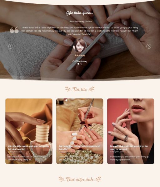 Theme wordpress dịch vụ nail và phụ kiện