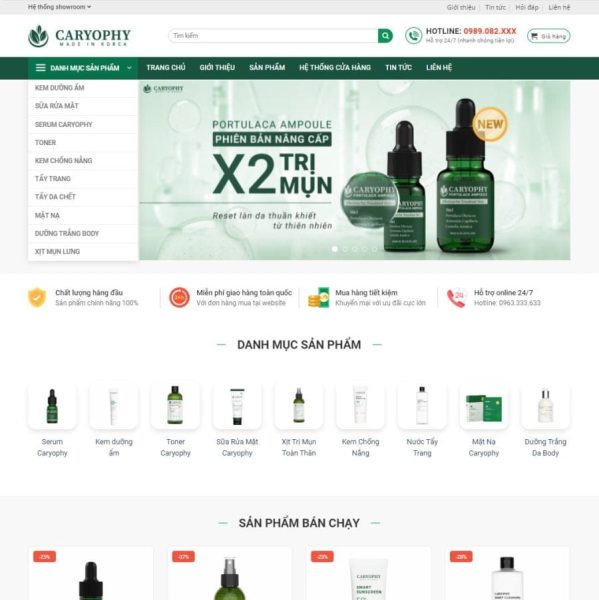 Mẫu website bán hàng mỹ phẩm 23