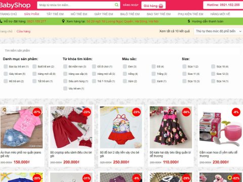 Theme wordpress bán quần áo trẻ em