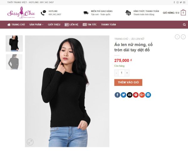 Theme wordpress thời trang nữ