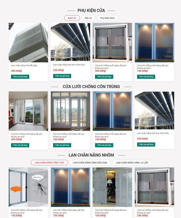 Theme wordpress bán cửa lưới