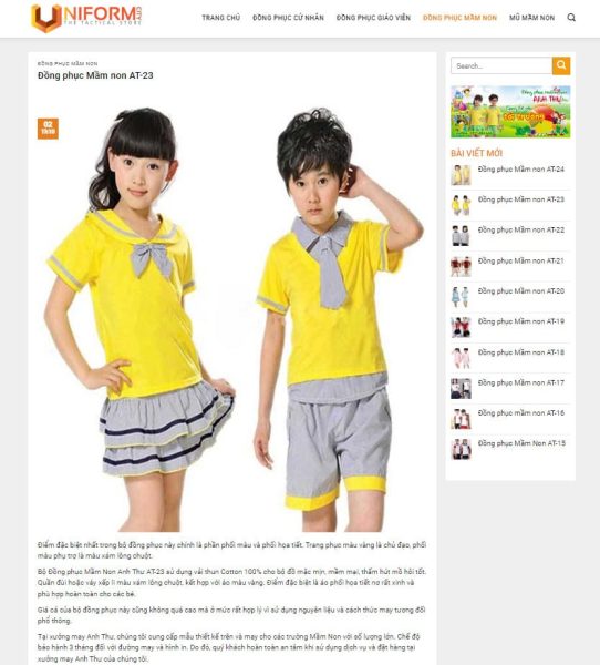 Thene wordpress bán đồng phục