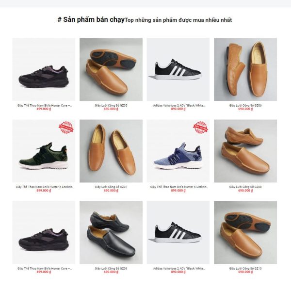 Theme wordpress bán giày nam