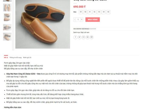 Theme wordpress bán giày nam