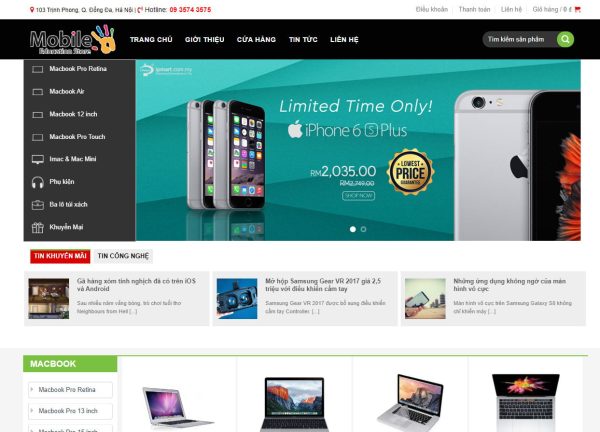 Theme wordpress bán máy tính – laptop