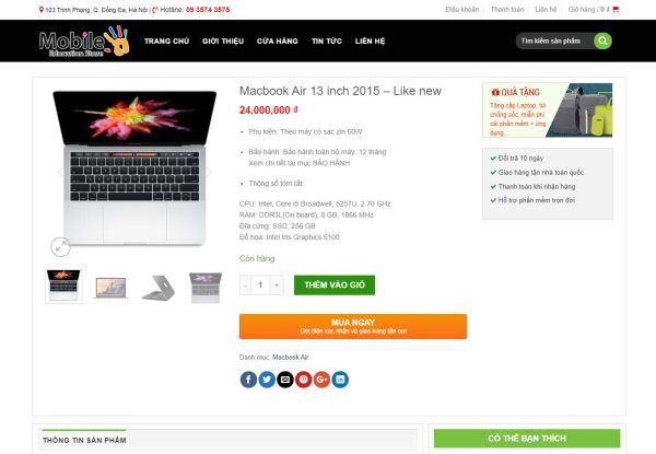 Theme wordpress bán máy tính – laptop