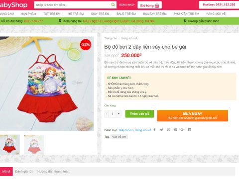 Theme wordpress bán quần áo trẻ em