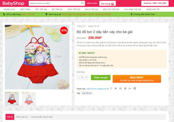 Theme wordpress bán quần áo trẻ em