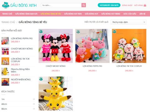 Theme wordpress bán gấu bông