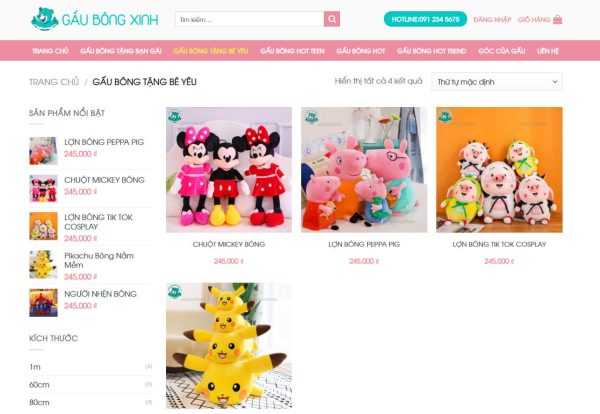 Theme wordpress bán gấu bông