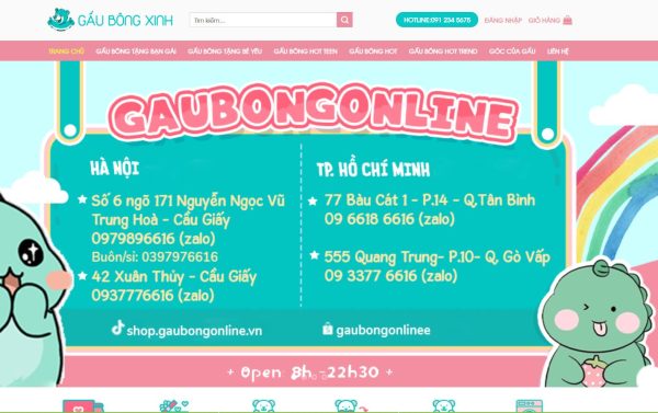 Theme wordpress bán gấu bông