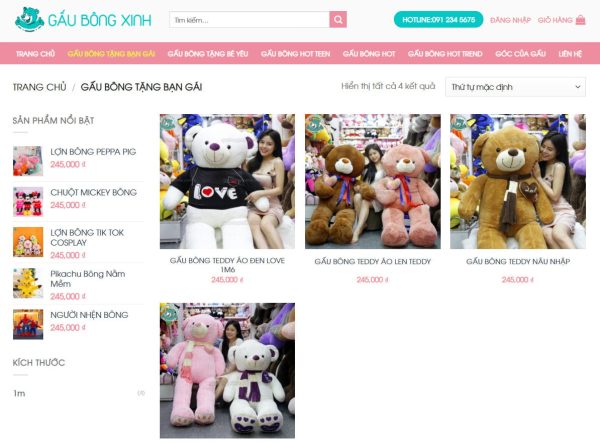 Theme wordpress bán gấu bông