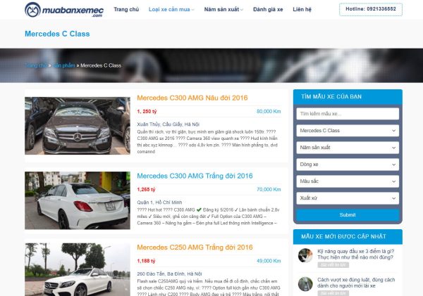Theme wordpress mua bán xe