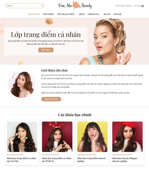 Theme wordpress dạy trang điểm