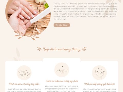 Theme wordpress dịch vụ nail và phụ kiện