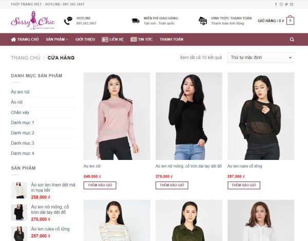 Theme wordpress thời trang nữ