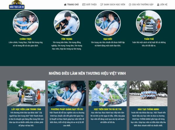 Theme wordpress trung tâm lái xe