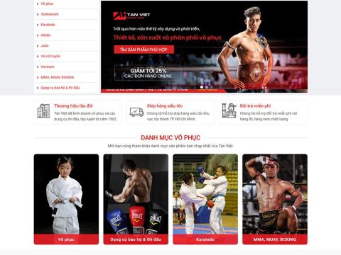 Theme wordpress bán đồ võ