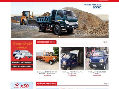 Theme wordpress flatsome bán xe tải